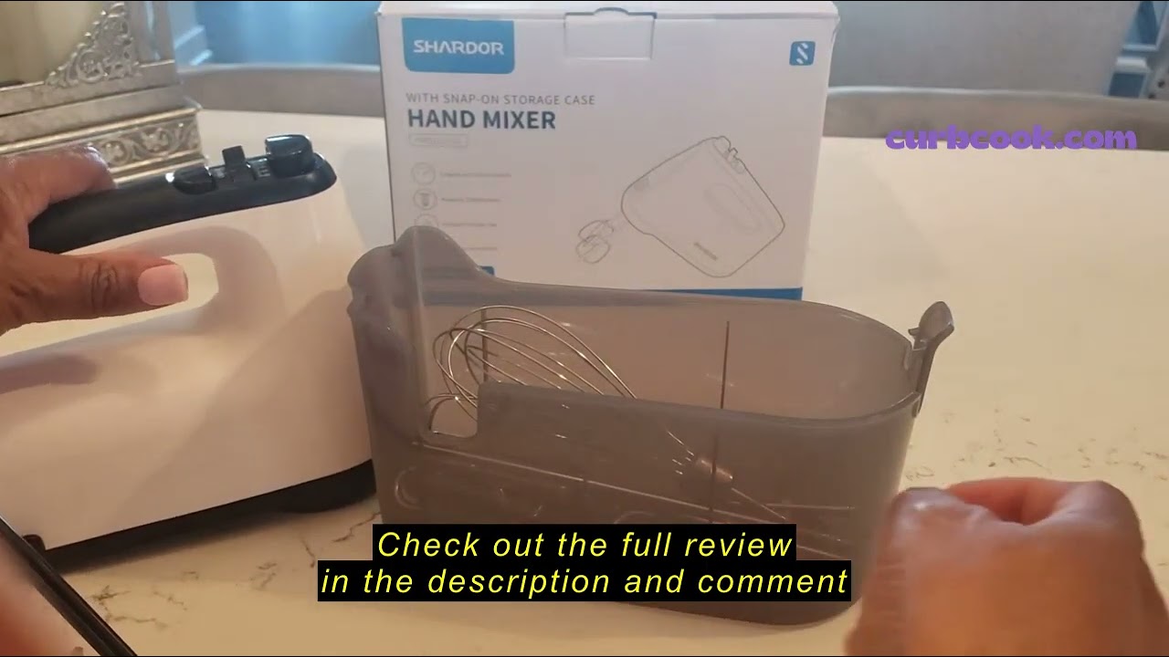 Review SHARDOR Hand Mixer Electric, 6 Speed & Turbo Mixer Electric Handheld, Snap-On Storage Case,5