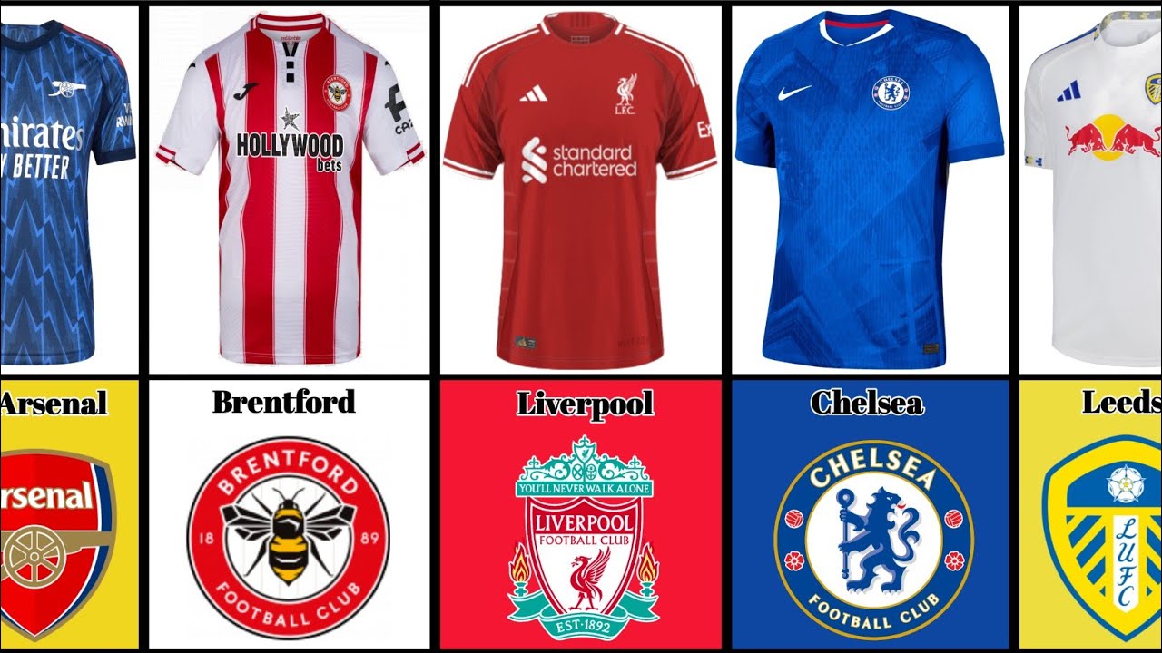 Premier League Club Jerseys for the 2025/26 Season