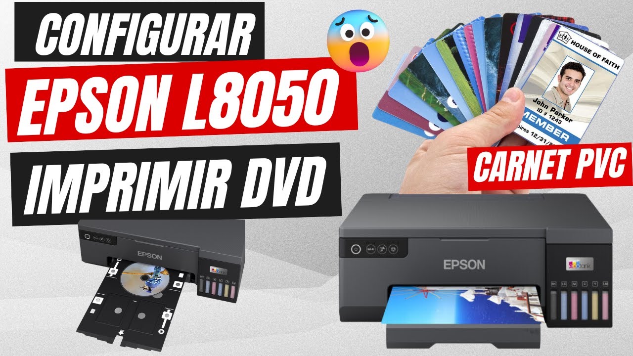 CONFIGURACIÓN DE IMPRESORA EPSON L8050 ✅ IMPRIME DVD ✅IMPRIMIR PVC 🔴Primer uso Epson L8050 y L18050