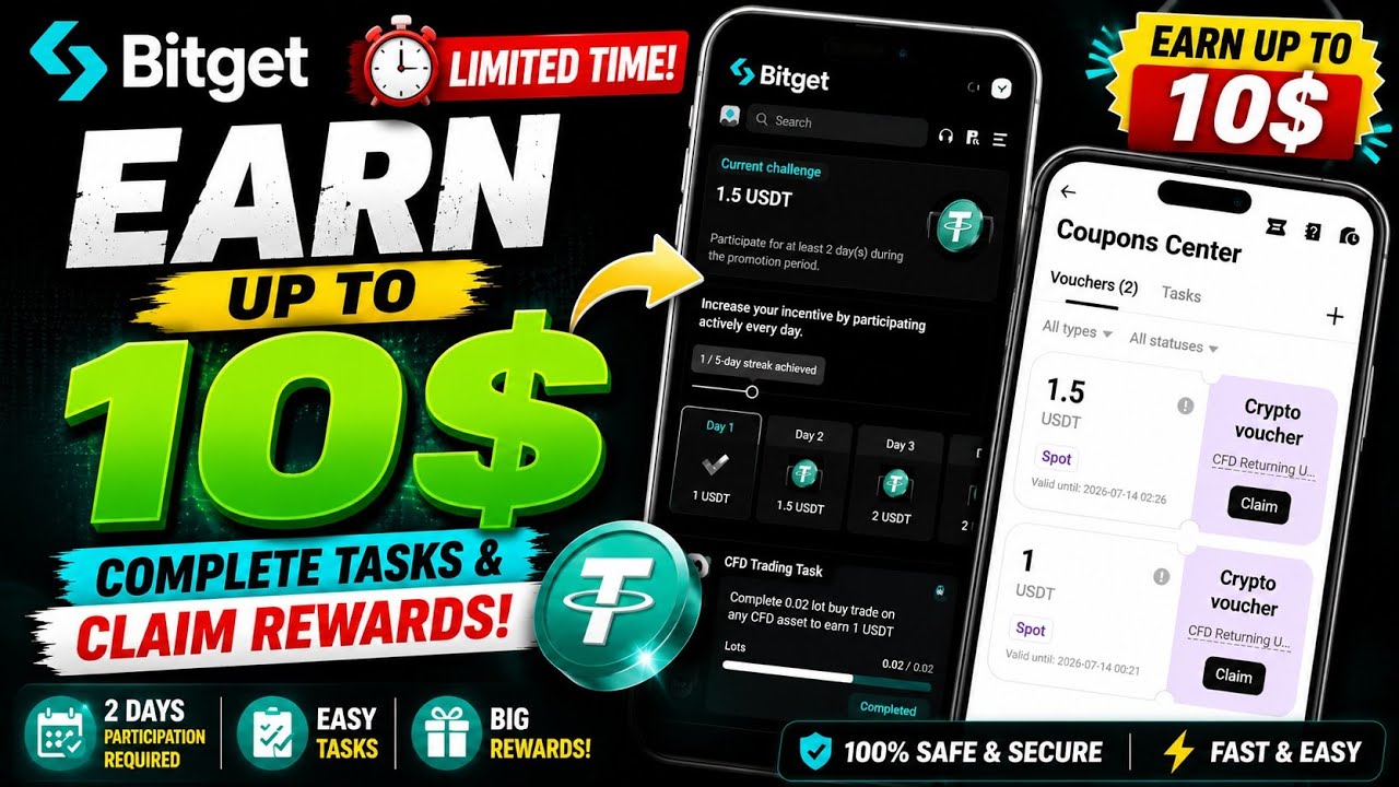 Bitget CFD Returning User Challenge | Earn Up to 10 USDT (Step-by-Step Guide)