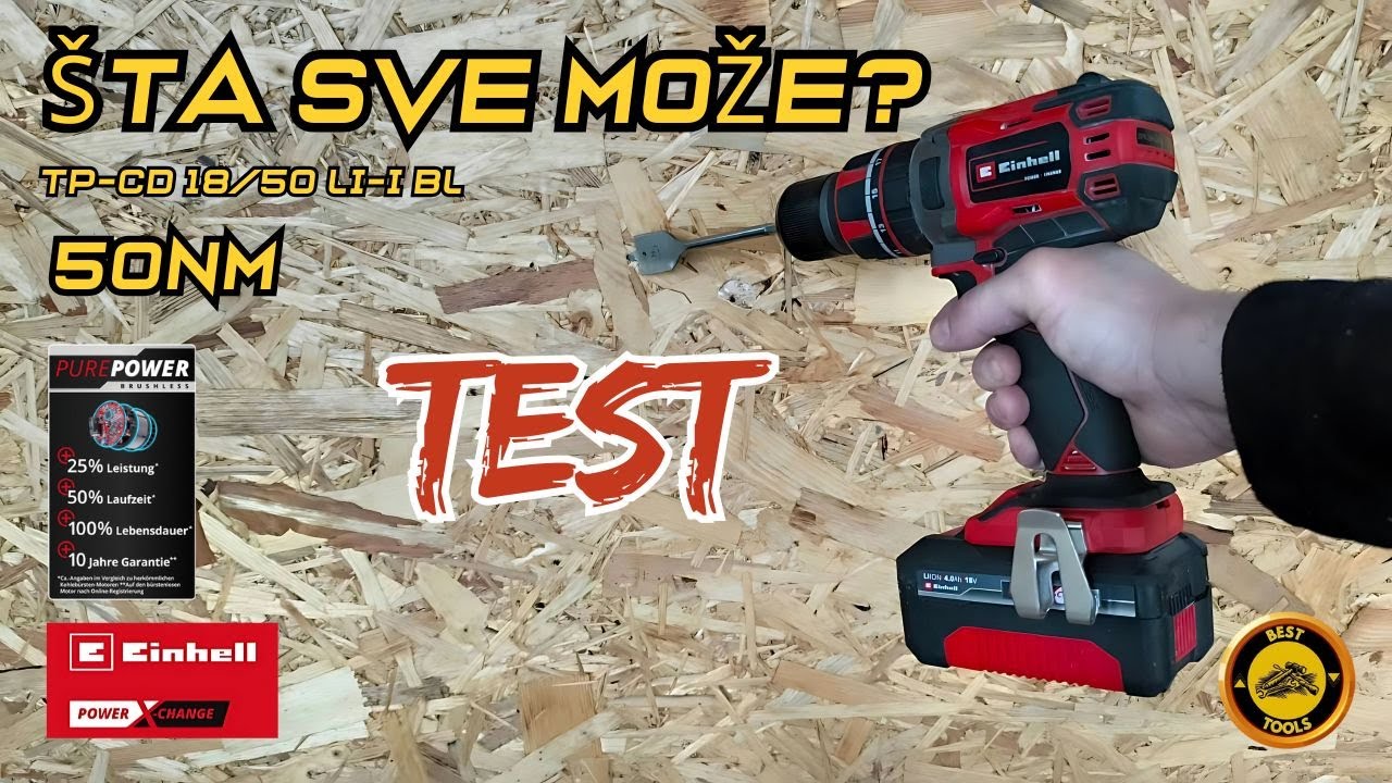 EINHELL TP-CD 18/50 LI-I BL AKU BUŠILICA ODVIJAČ RECENZIJA TEST 4K