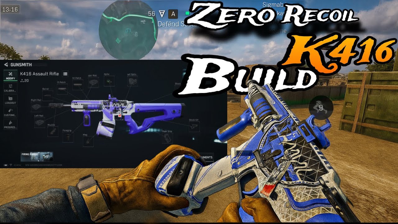 ZERO RECOIL K416 BUILD 💥 || DELTA FORCE MOBILE 💥