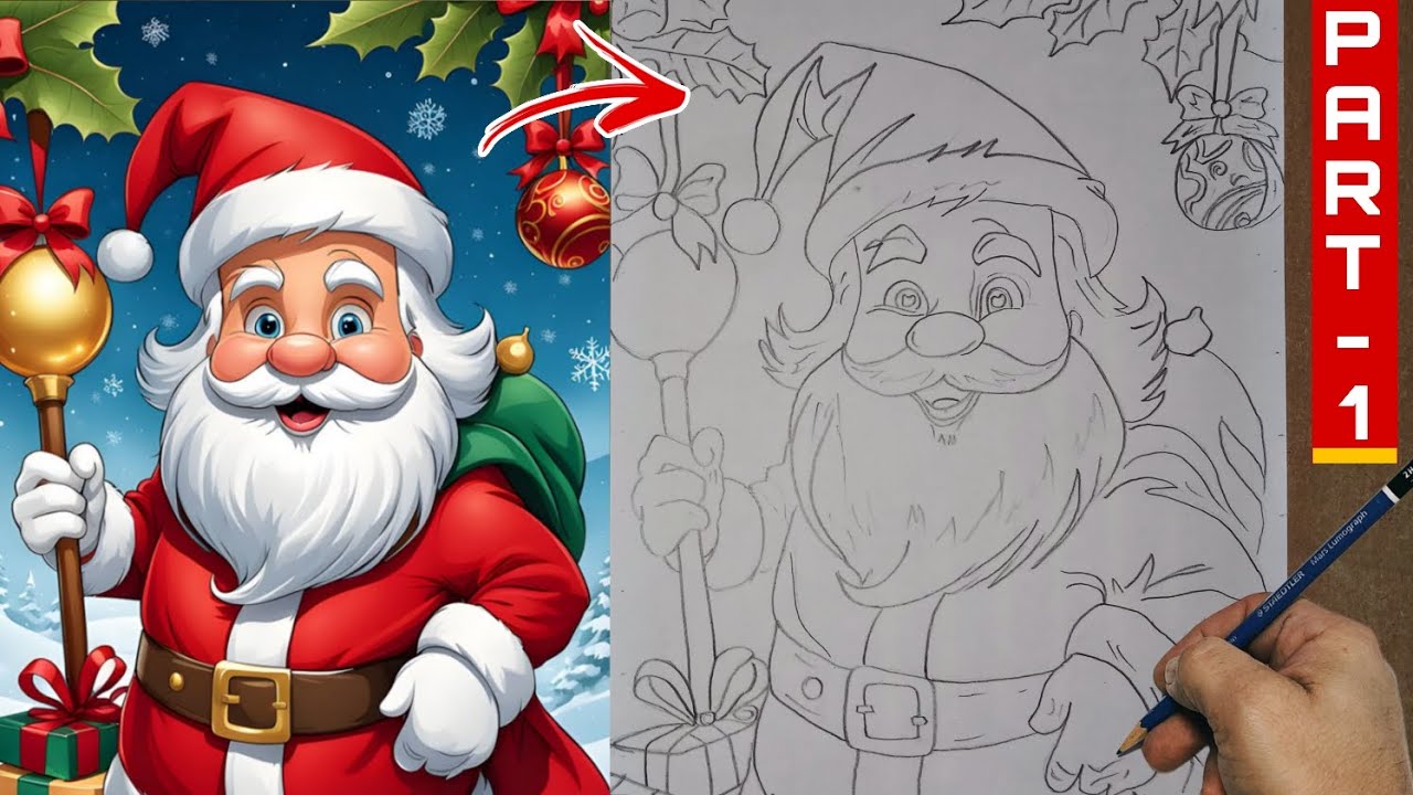Santa Claus Drawing 🎅 | Happy Christmas Day | Christmas Drawing 🎁