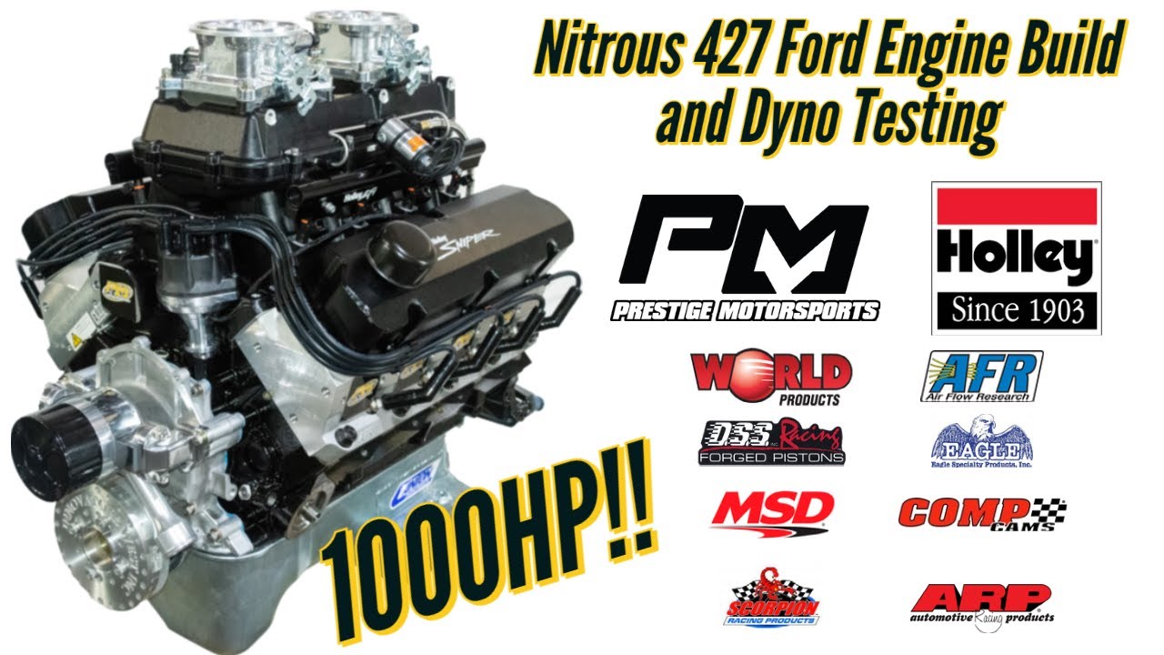 1000HP Nitrous 427ci Small Block Ford Engine Build and Dyno Testing
