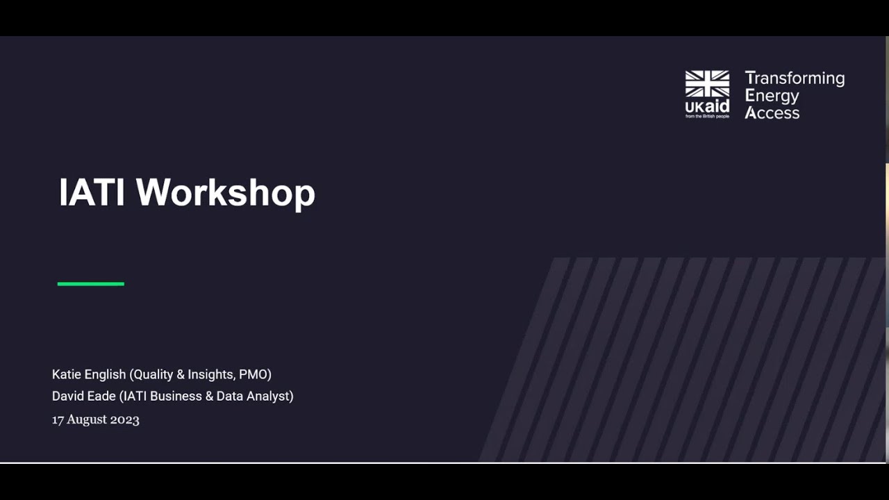 Publishing IATI data - Transforming Energy Access (TEA) / Carbon Trust