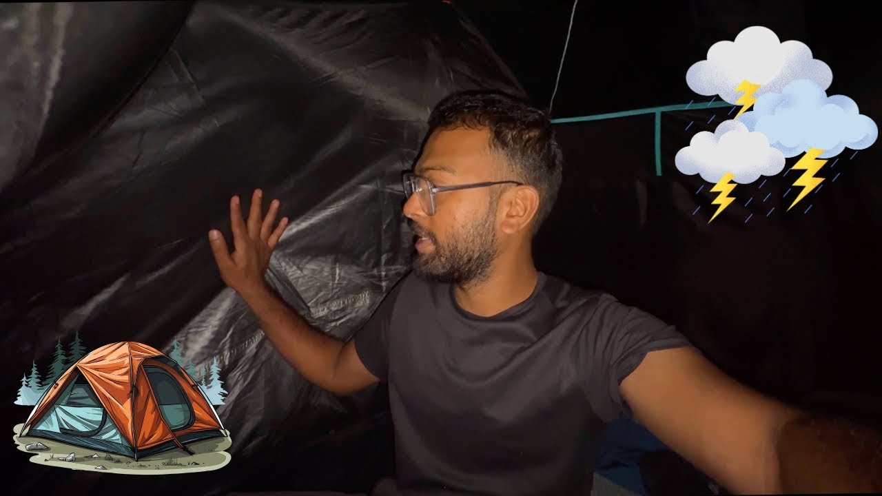 ക്യാമ്പിങ്നിടയിൽ കൊടുങ്കാറ്റും പേമാരിയും 😵‍💫
