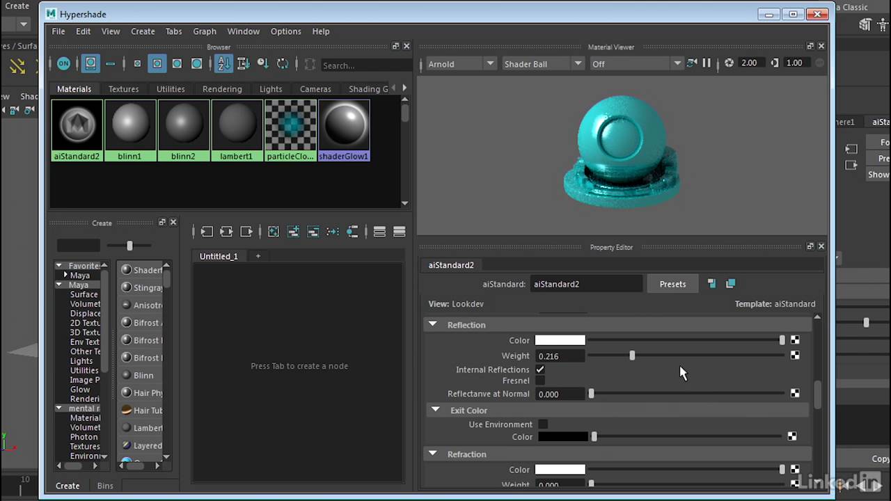 Учебник по Maya &mdash; Работа с материалами Arnold
