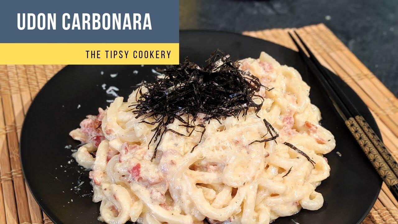 CREAMY Udon Carbonara / The ULTIMATE INDULGENCE! - The Tipsy Cookery