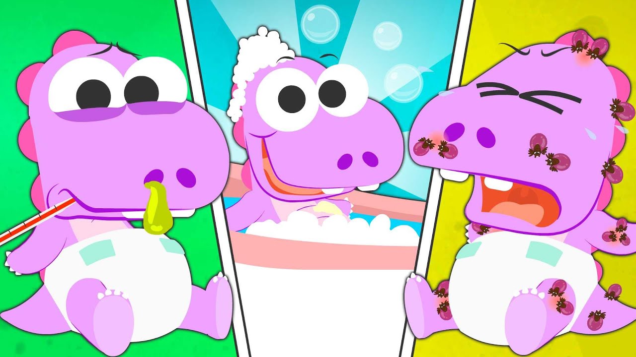 Aprende con Eddie 🤒🛁 Cómo cuidar de el bebé Gugu 🍼 Enfermo, baño, comida