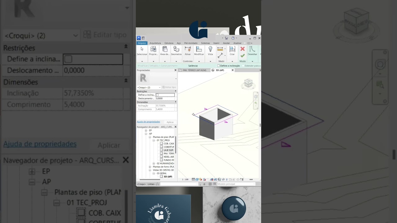 Como definir a inclina&ccedil;&atilde;o do telhado no Revit