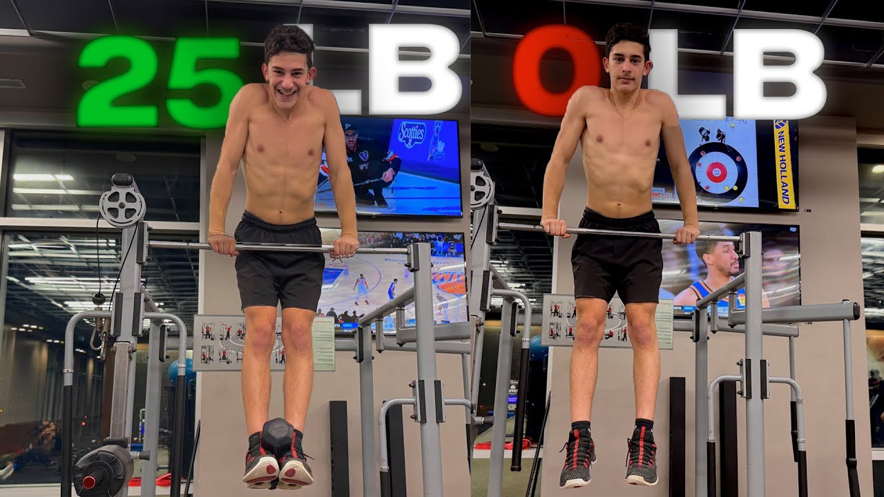 Trying a 25 lb Weighted Muscle-Up!