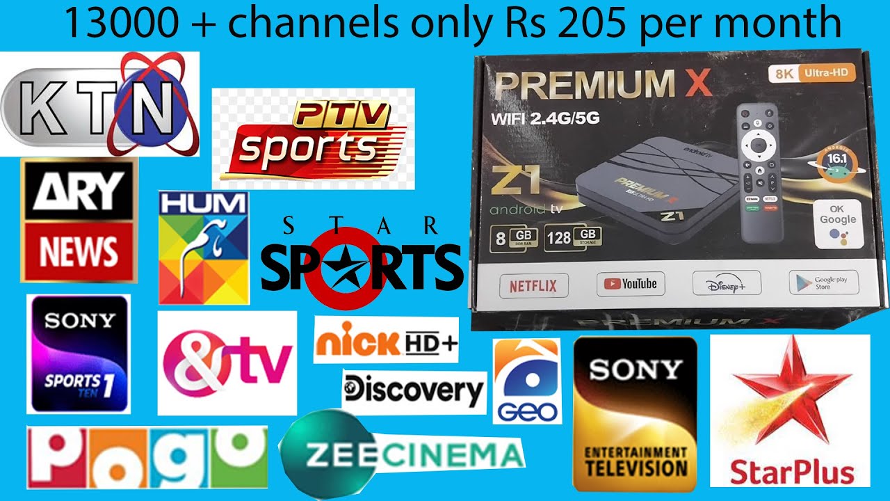 Premium X 8K Ultra HD Z1 Android TV Box  Voice Control  8GB RAM 128GB ROM  Netflix, YouTube, Prime