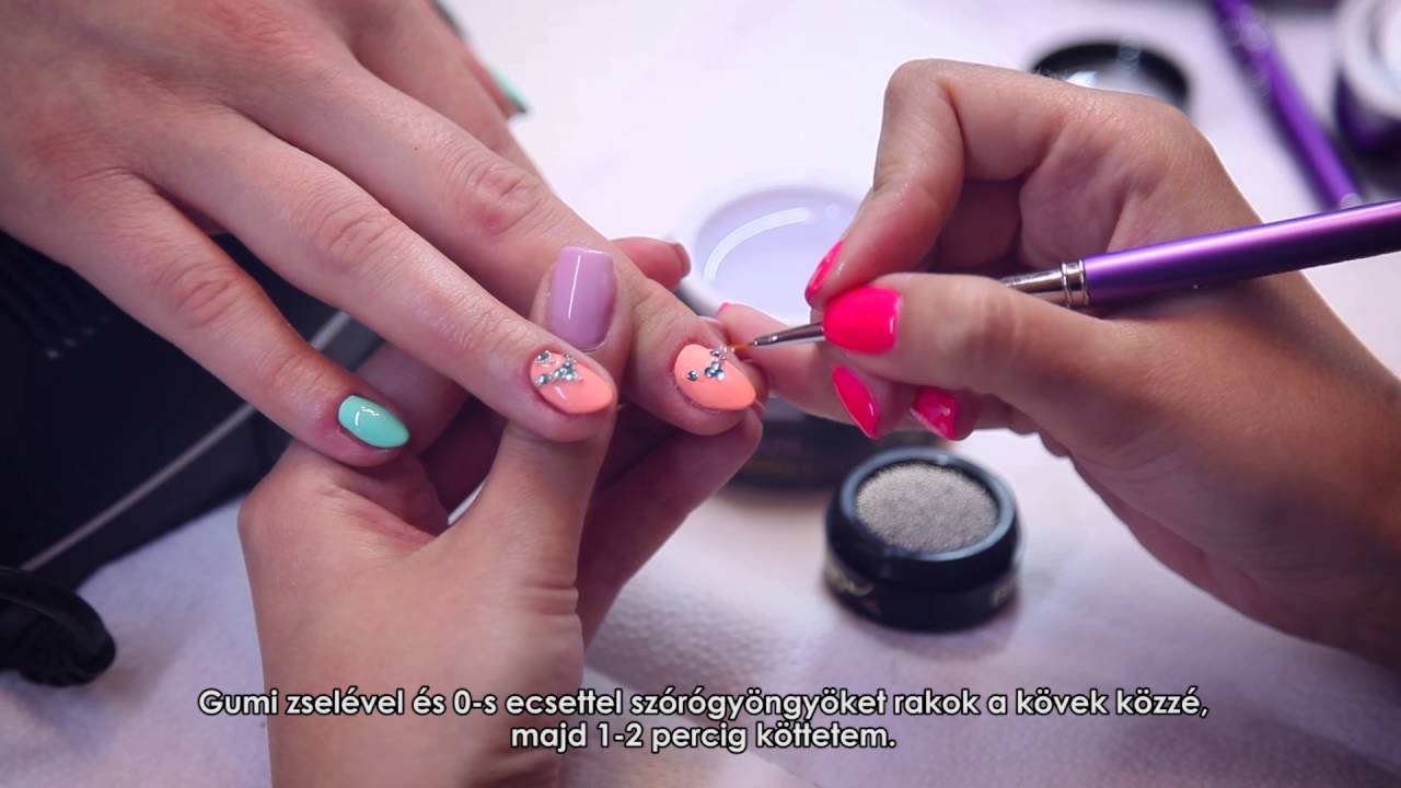 BRUSH&GO zselék használata, kövek és szórógyöngyök rögzítése szalon körmökre