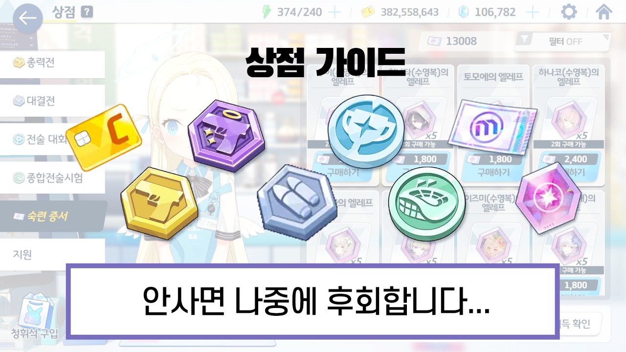 매일, 매월 상점에서 꼭 사야 하는 품목