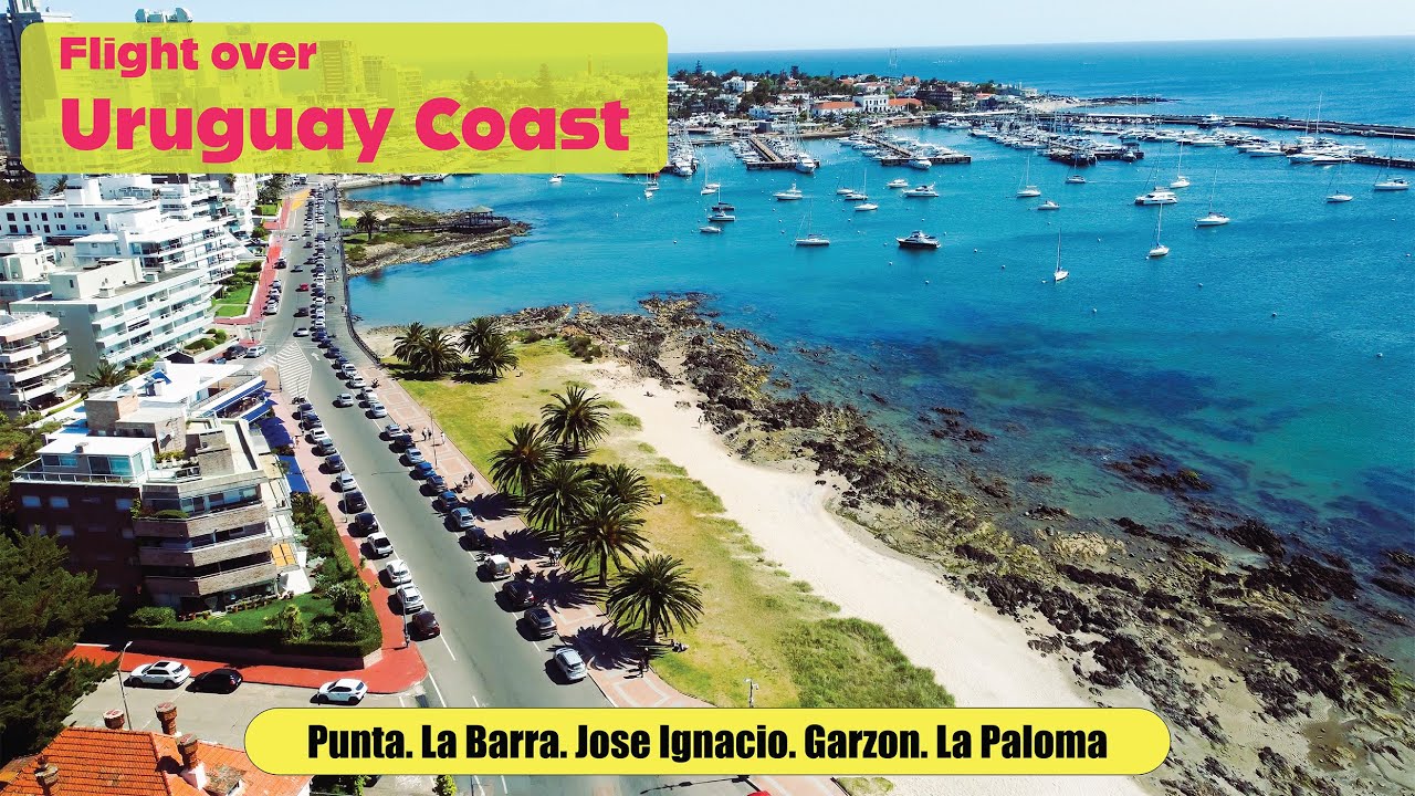 Flying over Uruguay Coast. Punta del Este. La Barra. Jose Ignacio. Garzon. La Paloma. Drone.