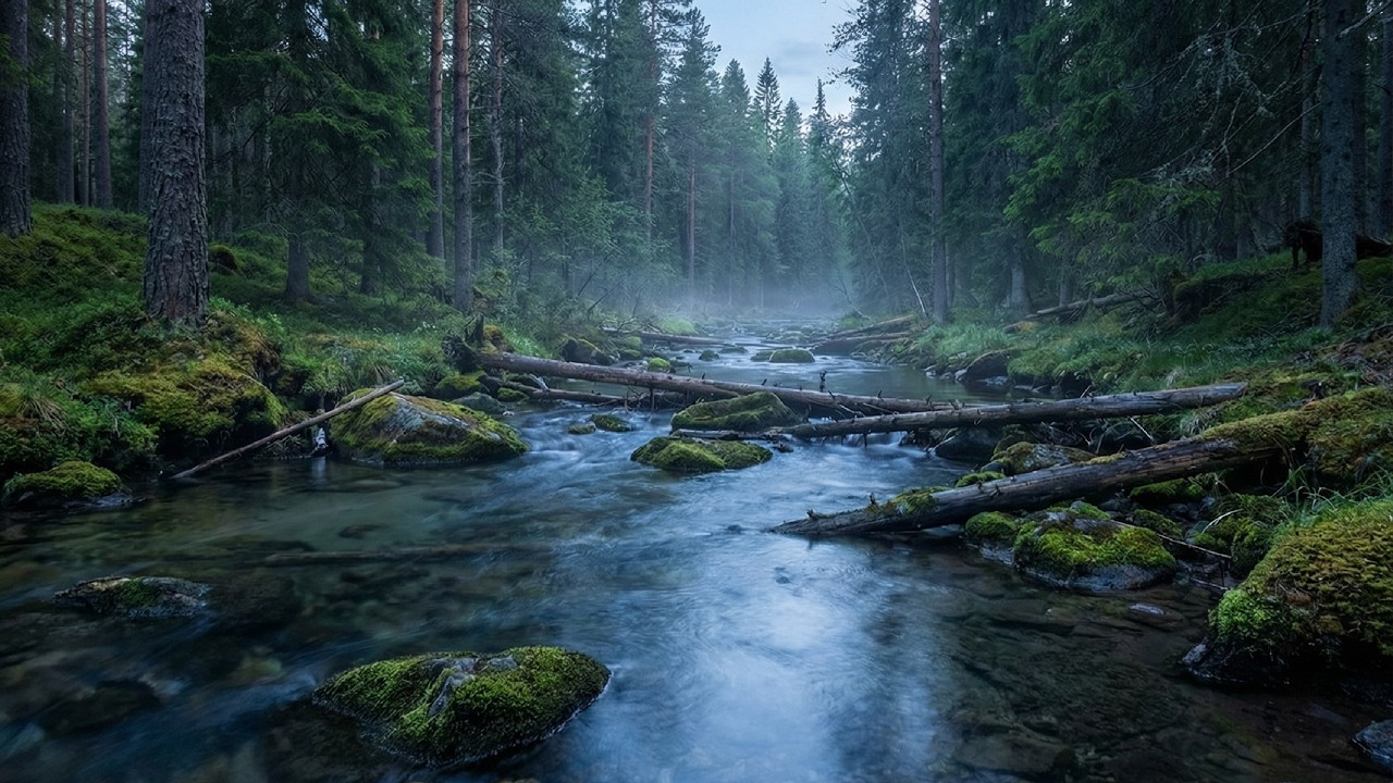 🌊 Gentle River Water Sounds, Calm Flowing Stream Ambience for Focus, Study and Quiet Work