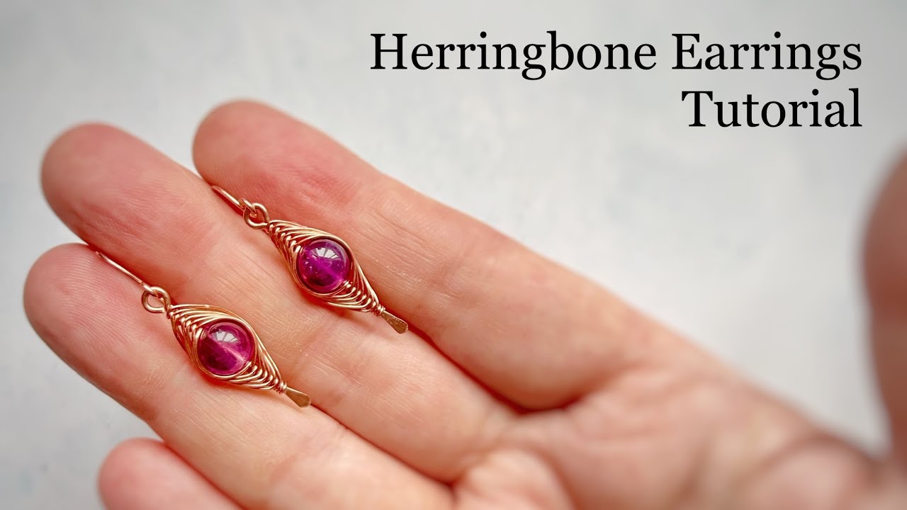 Wire Wrap Herringbone Earrings Tutorial - Beginner DIY jewellery making