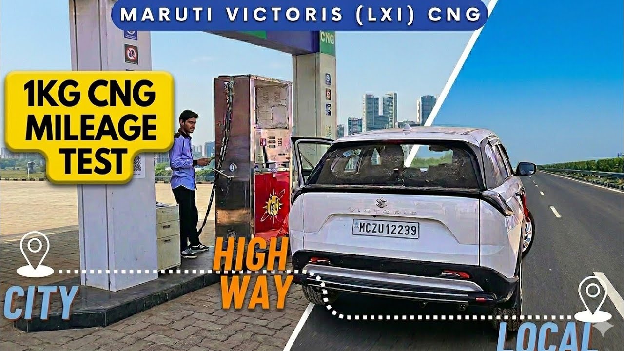 *Better Than WagonR* Maruti Victoris CNG - 1KG CNG Mileage Test | 40Km/Kg