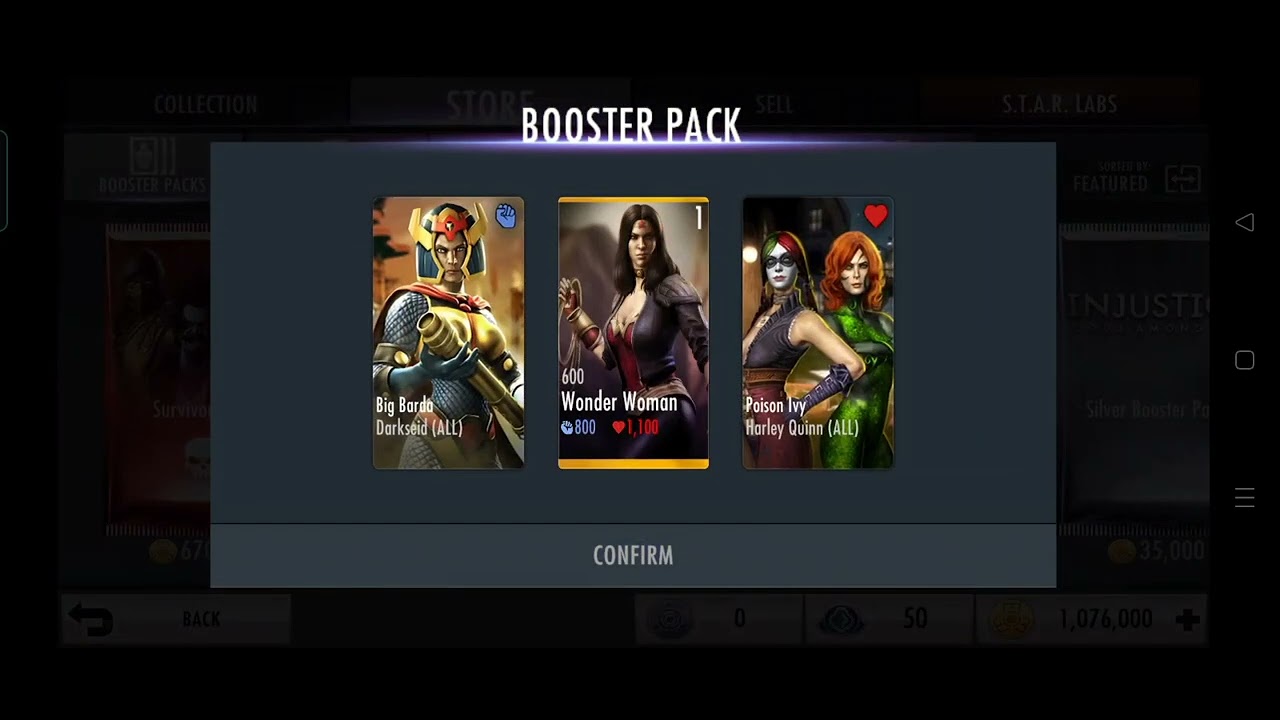 Opening Challenge Booster pack after grinding in bonus battle for a month. Injustice Gods Among Us.