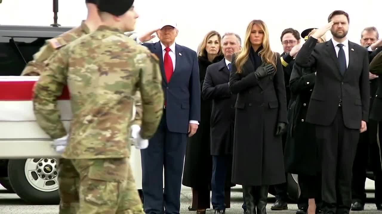 Trump grieves with families during return of soldiers killed in war in the Middle East