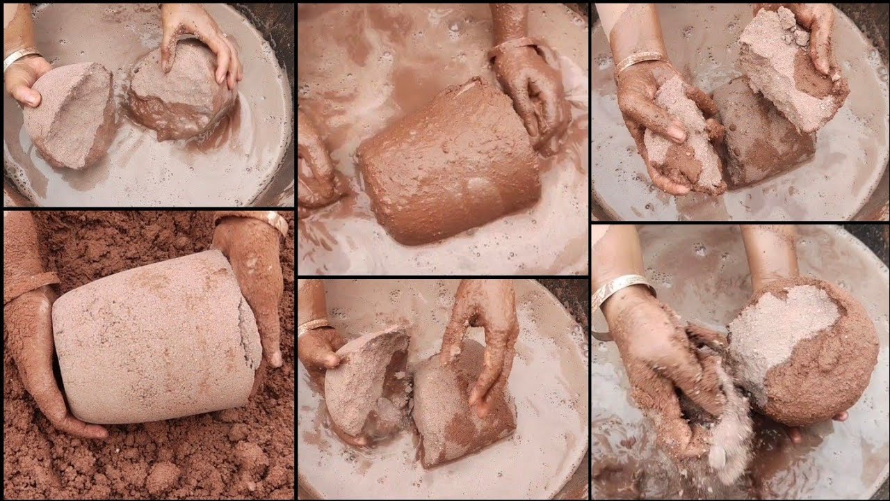 |ASMR| Soft dusty red sand cement water💦 crumbling |sleepaid| |satisfying video|