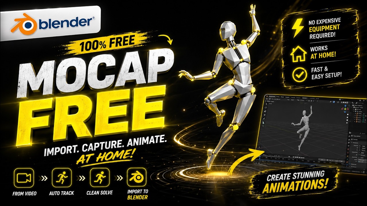 Free Motion Capture at Home – Import to Blender in Minutes! 🔥 ( Mocap from Video ) 100% Free!! NEW!