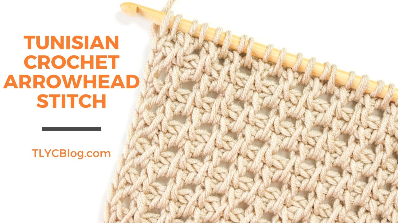 How To Tunisian Crochet Arrowhead Stitch - [BEGINNER PATTERN + TUTORIAL] Learn Tunisian Crochet