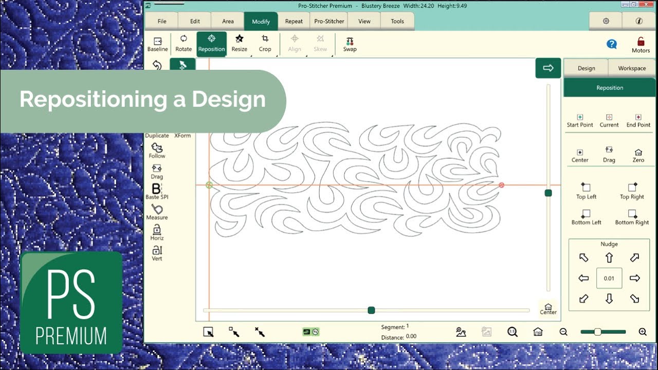 Repositioning a Design in Pro-Stitcher