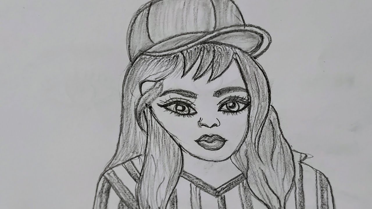 How to draw beautiful girl drawing #ruchikaartcreation #drawing #easyartlover #art #sketch #viralart