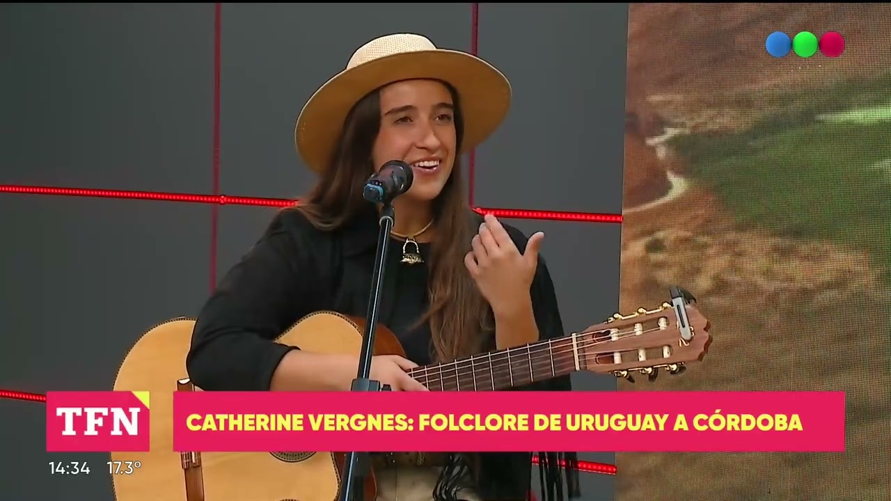 Catherine Vergnes en el living de Telefe Noticias
