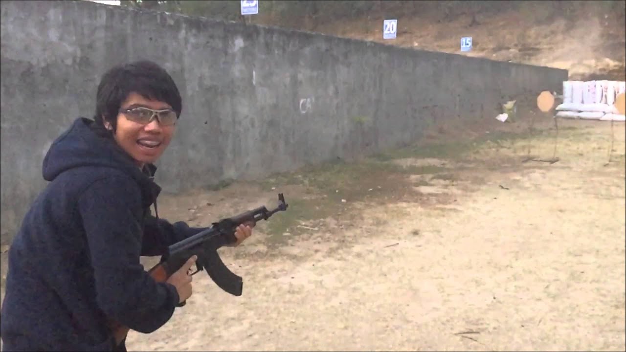 First time Shooting AK47 full auto Philippines.
