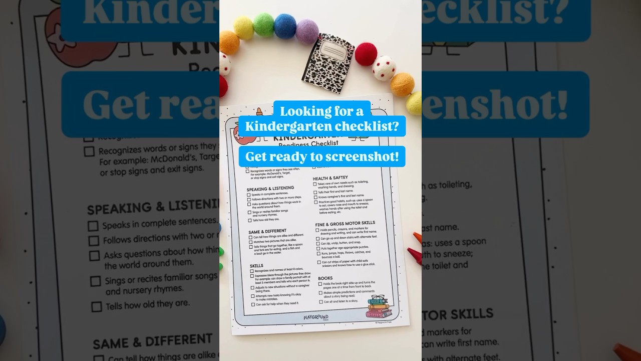 Looking for a Kindergarten Readiness checklist? We got you! Get ready to screenshot. ⭐️