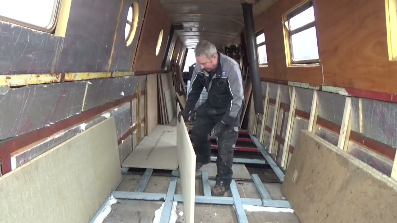 Narrowboat Refurb. Frozen Canal Flooring Install