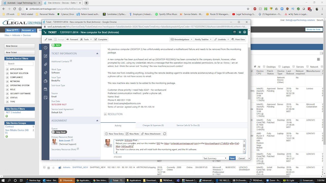 How to send a client the EXE so they can install the RMM agent on their own