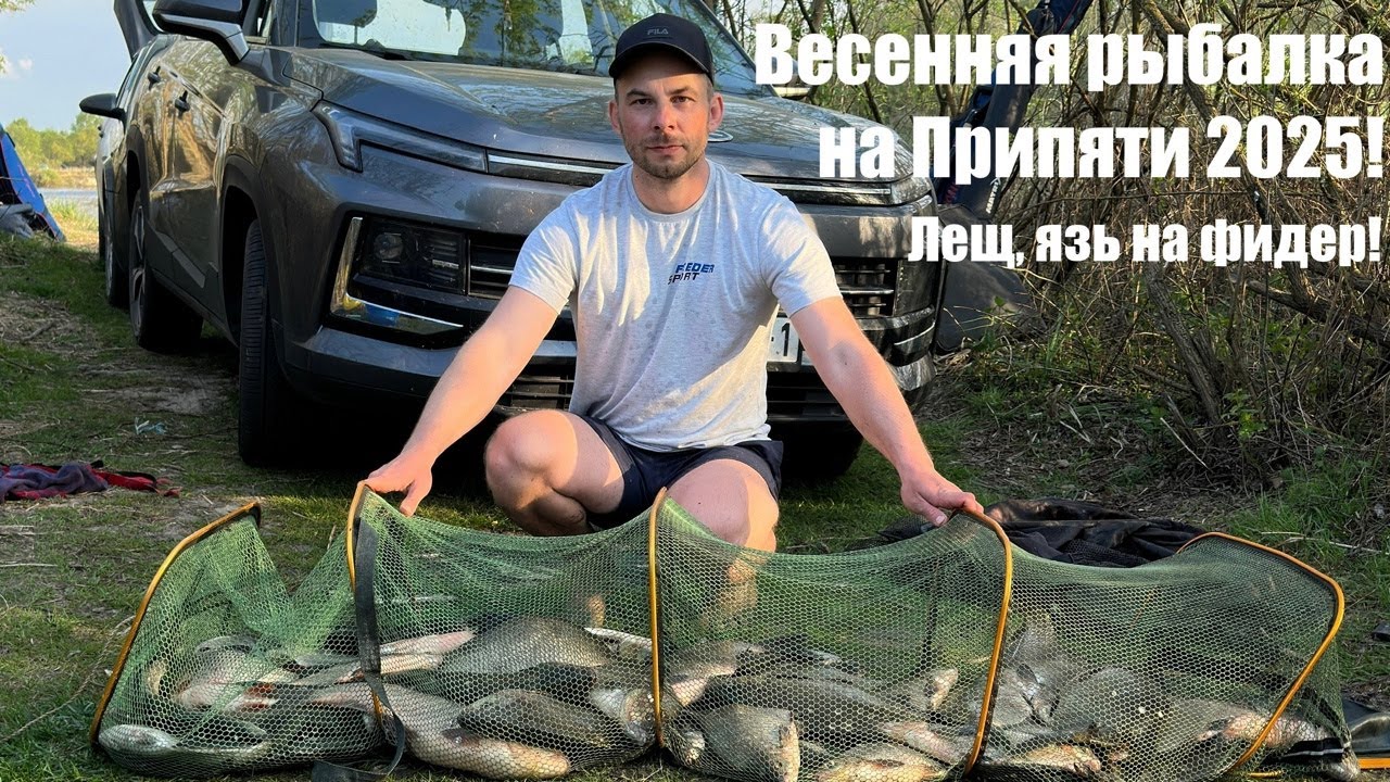 Весенняя рыбалка на Припяти 2025! Ловля крупного леща и язя на фидер!
