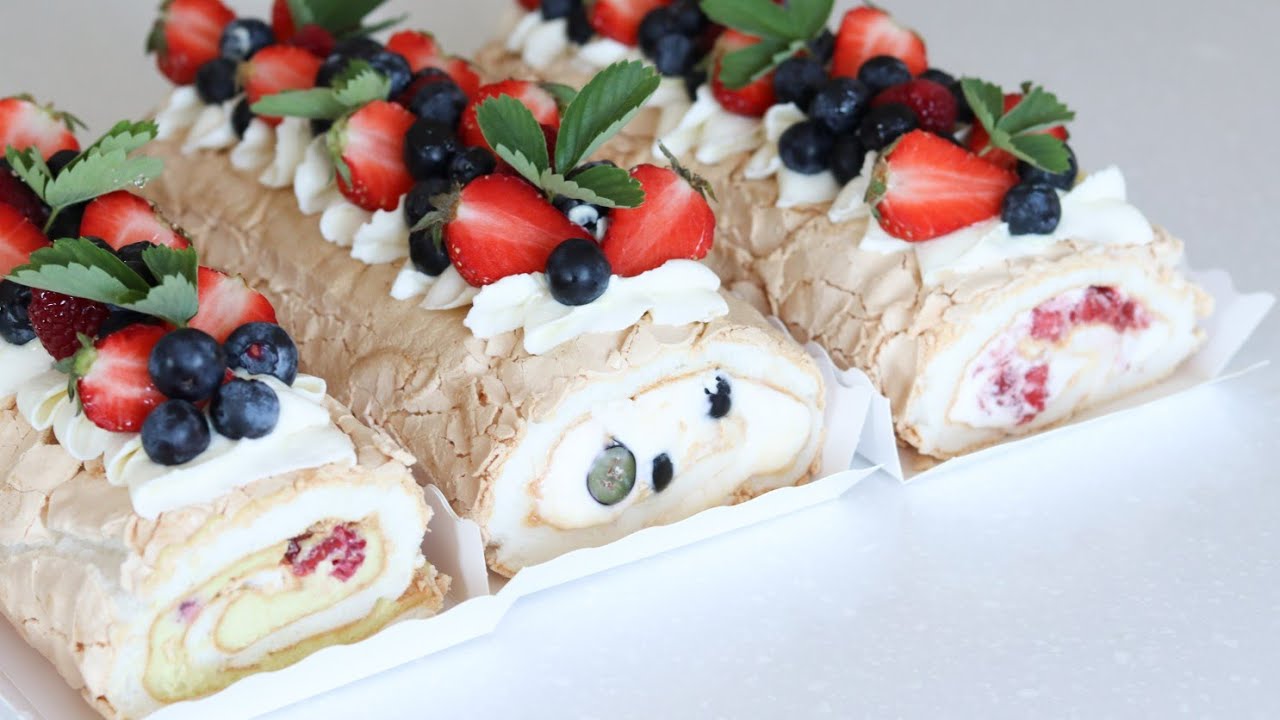 ТОП-3 НАЧИНКИ для МЕРЕНГОВОГО РУЛЕТА💚 САМЫЕ ВКУСНЫЕ💚 BEST FIllings for meringue cake roll