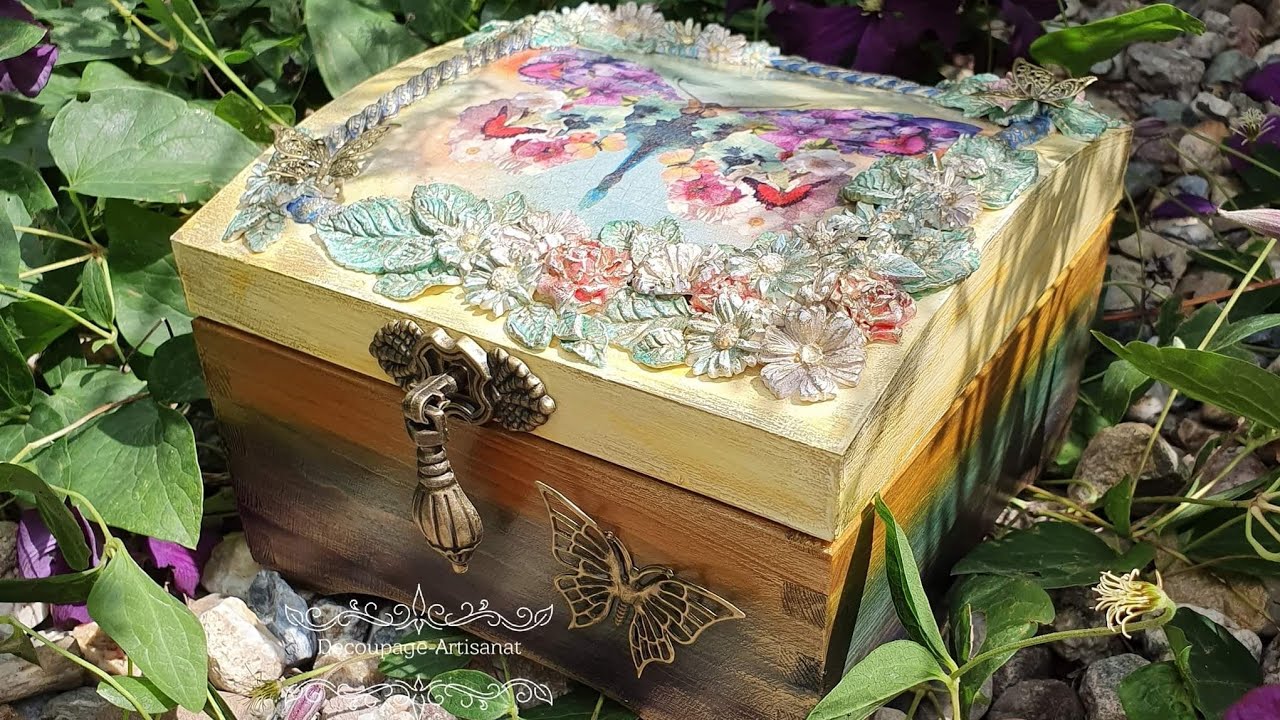 Decoupage # Szkatułka z Motylem #DIY  tutorial