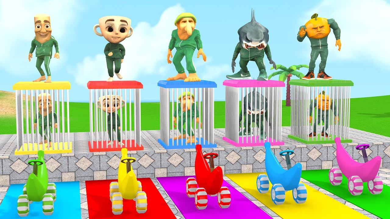 Long Slide Game With Cow Elephant Gorilla Hippopotamus Tiger 3d Animal Game Funny 3d Animals