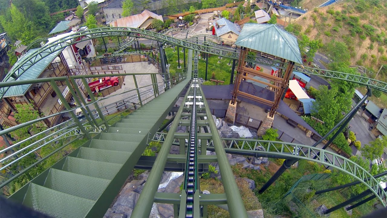 Firechaser Express Roller Coaster Multi Angle POV Dollywood Tennessee