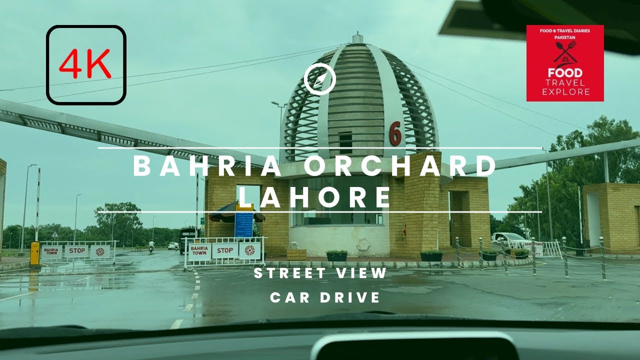 4K Street View Bahria Orchard Lahore | Car Drive in Rain