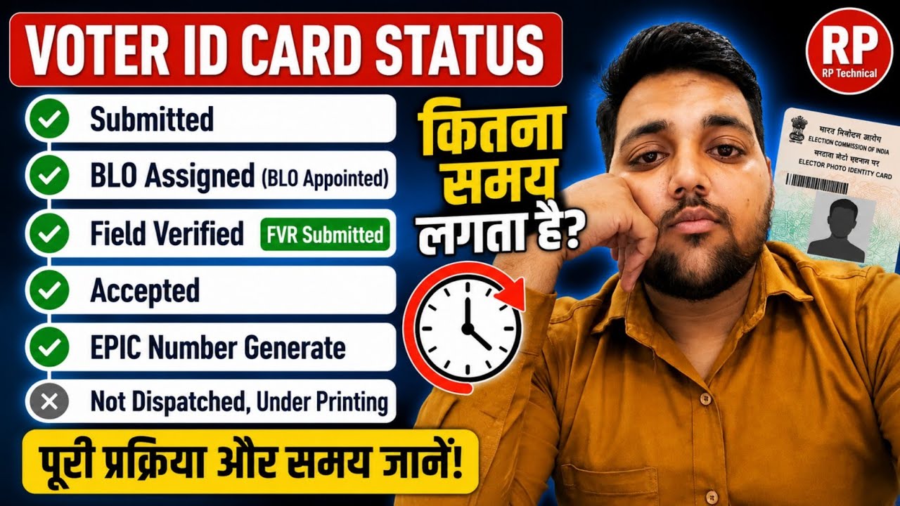 Voter id submitted,BLO Assigned,BLO appointed, Field verified,Accepted hone me kitna samay lagta hai