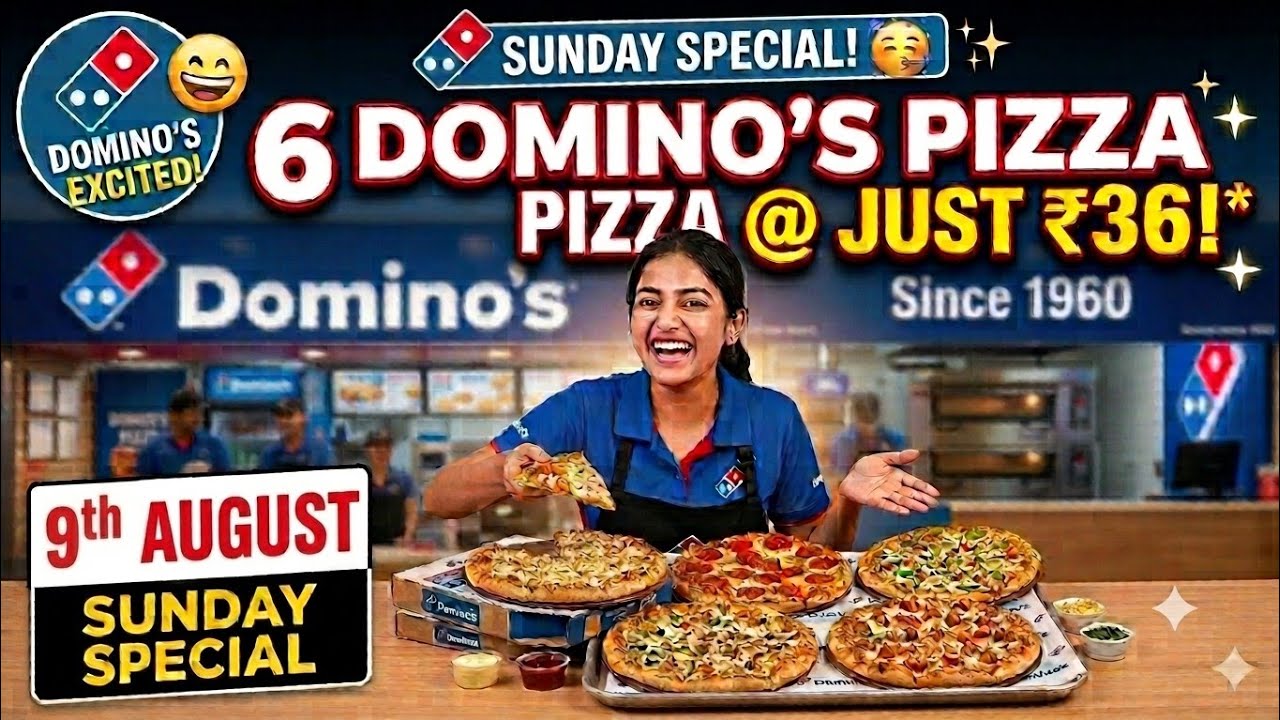 6 DOMINOS PIZZA in ₹36 मे😋|dominos coupon code today|Domino's Pizza offer|dominos pizza offers today