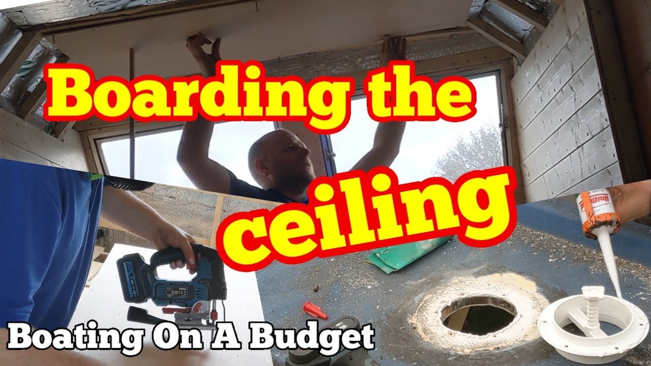 Fitting CEILING PANELS in a narrowboat on my own - the EASIEST way I could! Boating On A Budget