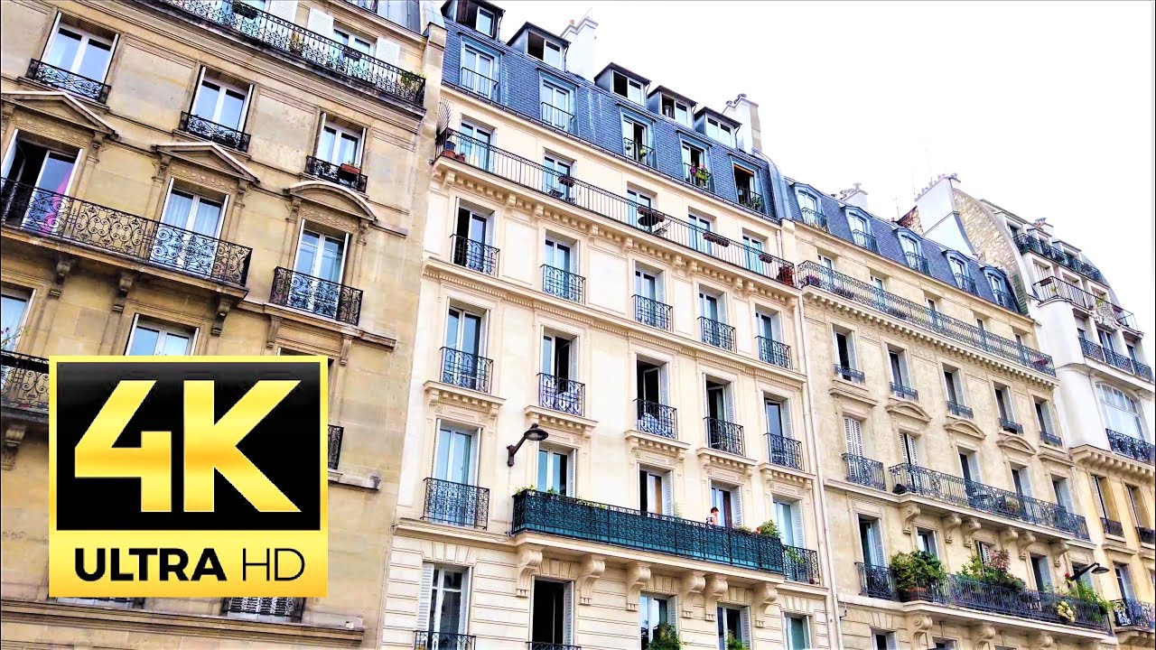 Walking at district Batignolles 17th - 🇫🇷 Paris 2020 🇫🇷 - 4K 60FPS UltraHD