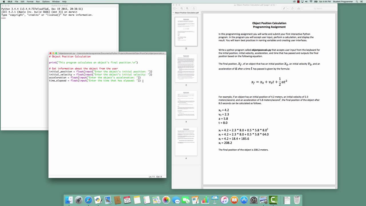 Object Position Calculation (Python)