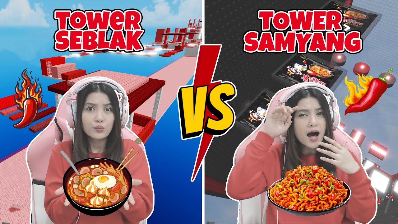TOWER SEBLAK VS TOWER SAMYANG!! MANA PALING PEDAS FAVORIT KALIAN?? [ROBLOX INDONESIA]