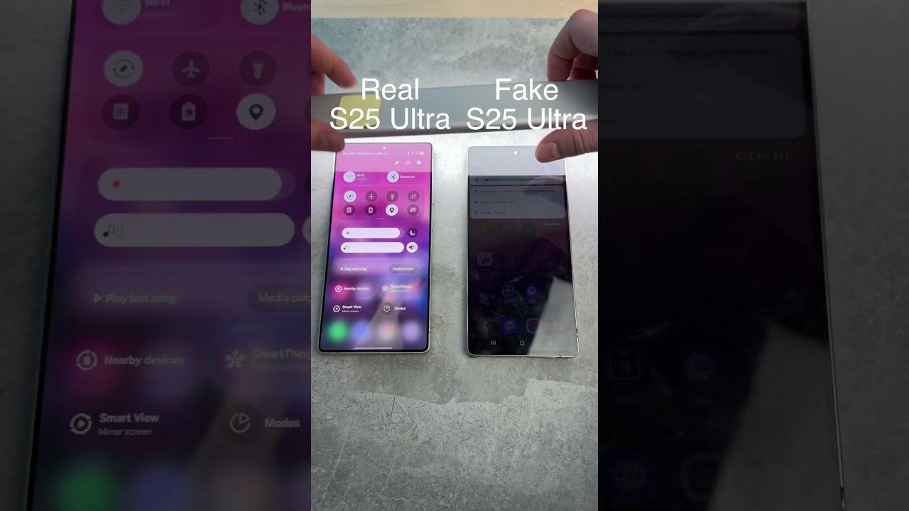 Fake Galaxy S25 Ultra vs Real &ndash; Brightness Test!  Can You Spot the Difference? #GalaxyS25 #TechTest