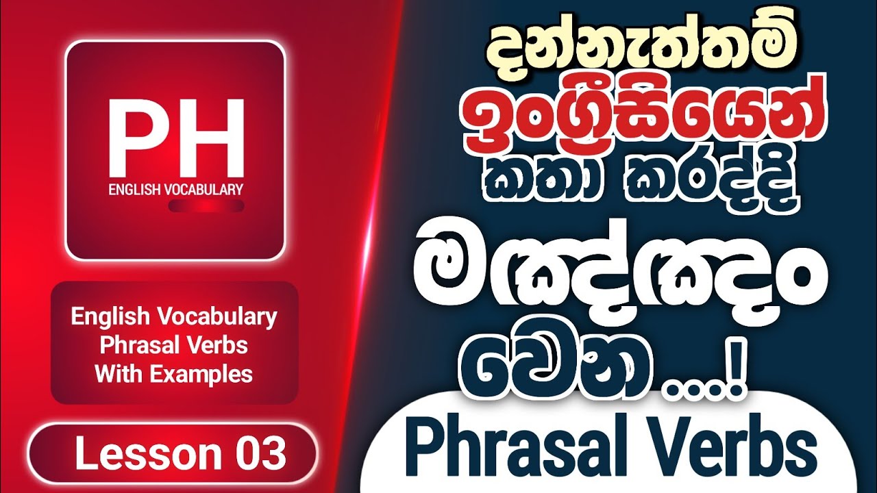 English Vocabulary | Phrasal Verbs With Examples In Sinhala | Listen & Speak English 