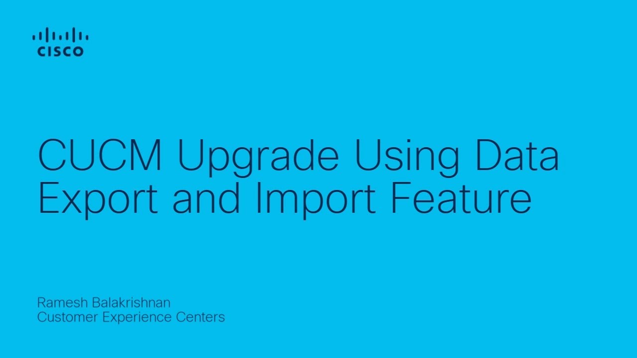 Step-by-Step Guide: CUCM Upgrade Using Data Export & Import Feature for Cisco Unified Communications
