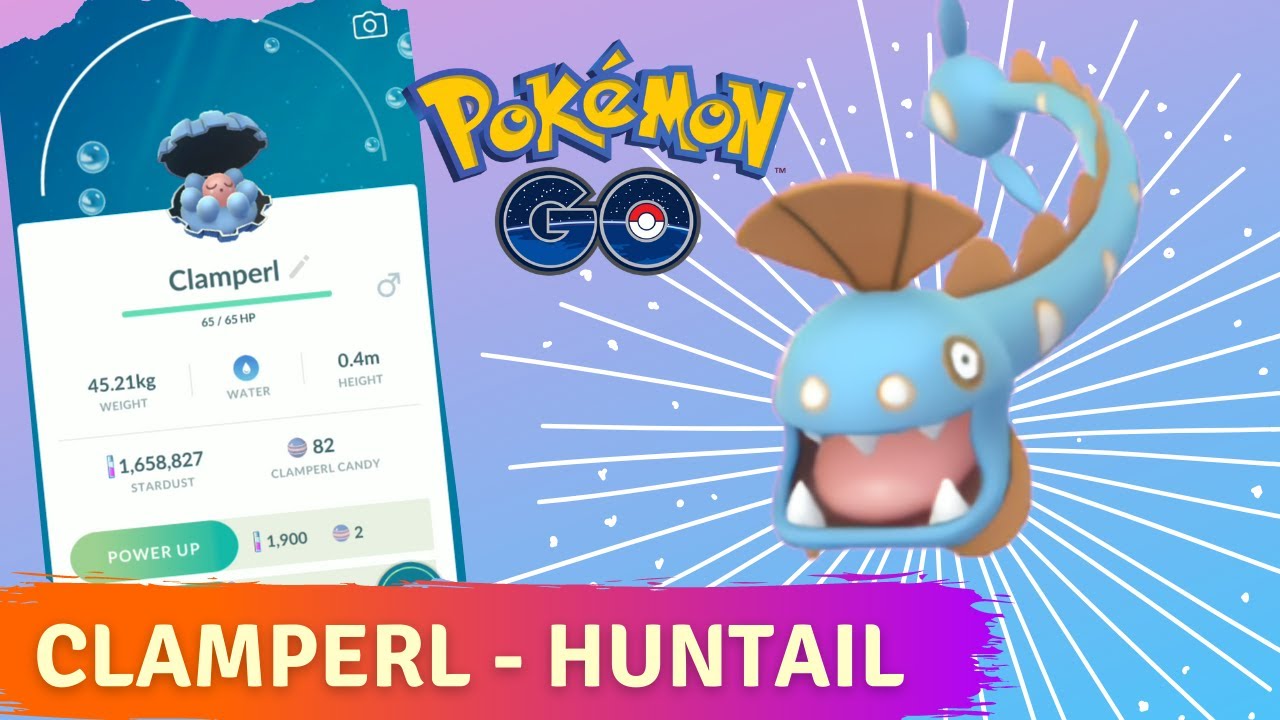 Evolving Clamperl to Huntail in Pokemon Go! Male Clamperl!